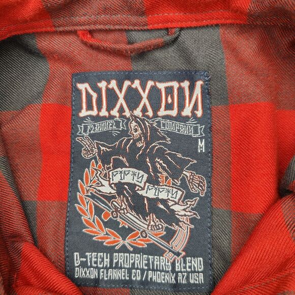 Dixxon Fifty Fifty Flannel Red Buffalo Plaid Button Down Shirt Mens Size Medium - Picture 4 of 6